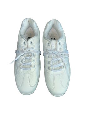 Cheer Shoes: White Lace-Up Athletic Sneakers: Size 9